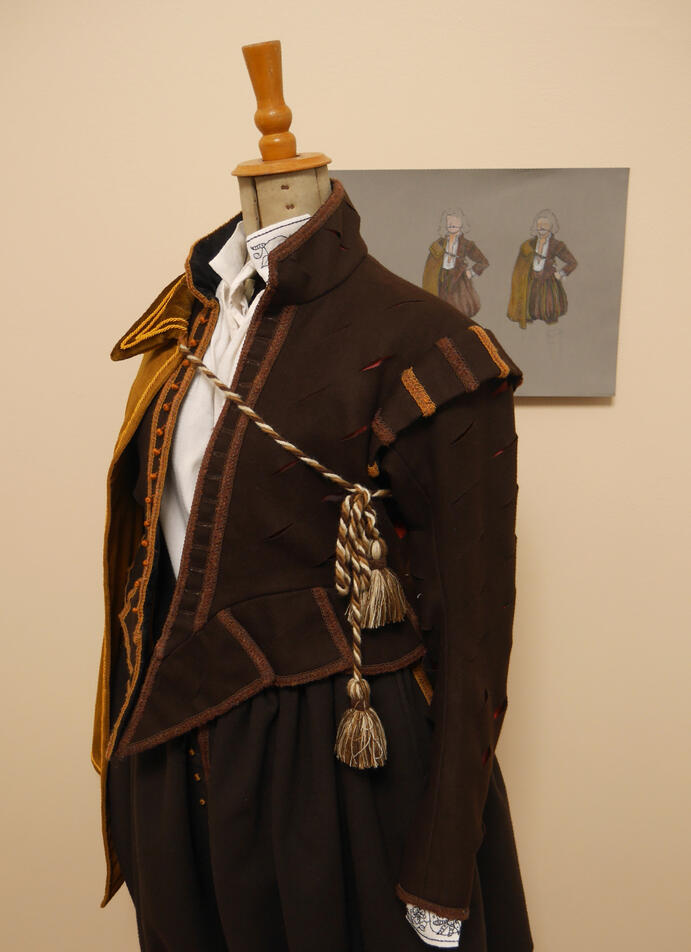 ***Tenue masculine 1618*** Pourpoint, haut-de-chausses d'après la tenue de Sir Rowland Cotton | Chemise brodée en blackwork | Cape vers 1600